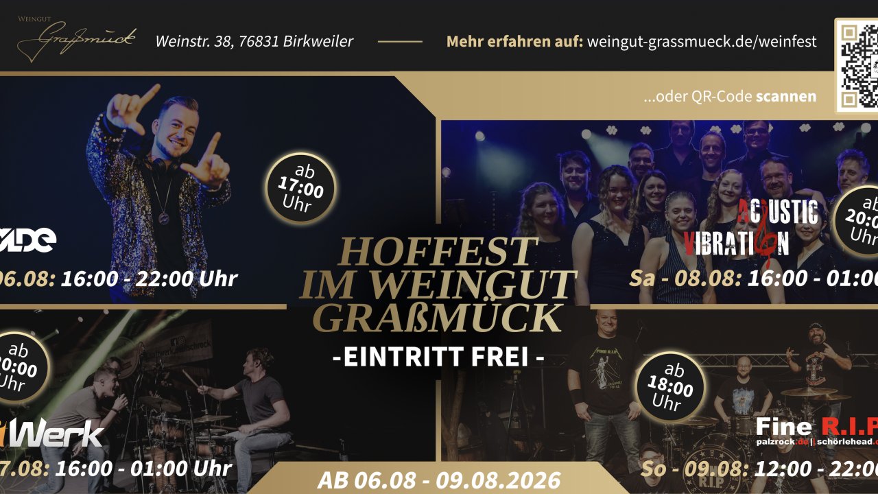 Plakat zum Hoffest im Weingut Graßmück