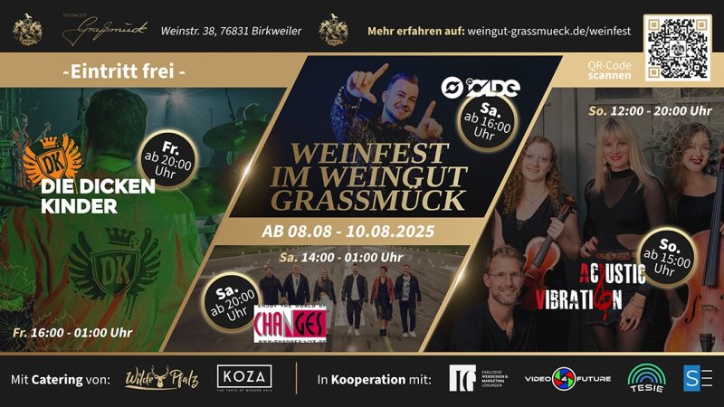 Plakat zum Weinfest 2025 im Weingut Graßmück