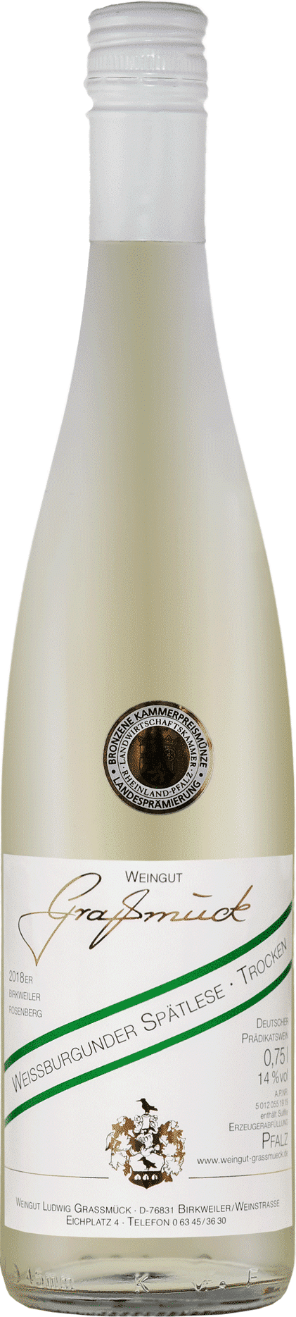 Weingut Ludwig Graßmück, Simon Graßmück, Weissburgunder Spätlese, trocken 2018